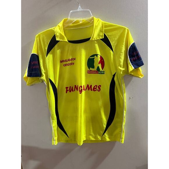 Bangladesh Bangali Mens Afridi 66 Billal Grocery Jersey Yellow Collared Soccer - Picture 2 of 6